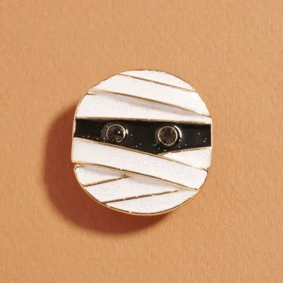 Fashnzfab Halloween Mummy Face Pin Brooch In Gold