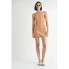 Fashnzfab Halter Neck Printed Mini Dress With Back Tie