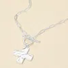 Fashnzfab Hammered Brushed Metal Cross Pendant Toggle Necklace In Multi