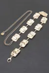 Fashnzfab Hammered Metal Chain Belt In Gold