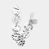 Fashnzfab Hammered Metal Disc Link Dropdown Dangle Clip On Earrings In Metallic