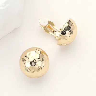 Fashnzfab Hammered Metal Dome Clip On Earrings In Multi
