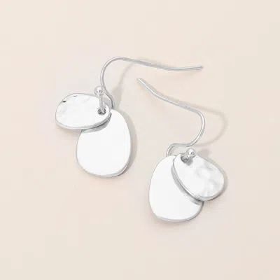 Fashnzfab Hammered Metal Double Disc Drop Earrings In Multi