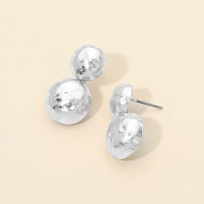 Fashnzfab Hammered Metal Double Dome Dangle Earrings In Multi