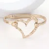 Fashnzfab Hammered Metal Heart Hook Bracelet Worn Gold In Gold