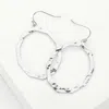 Fashnzfab Hammered Metal Open Oval Dangle Earrings In Multi