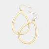 Fashnzfab Hammered Metal Open Teardrop Dangle Earrings In Gold