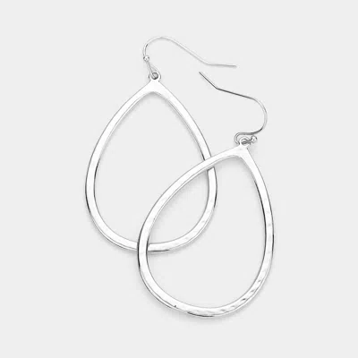 Fashnzfab Hammered Metal Open Teardrop Dangle Earrings In Multi