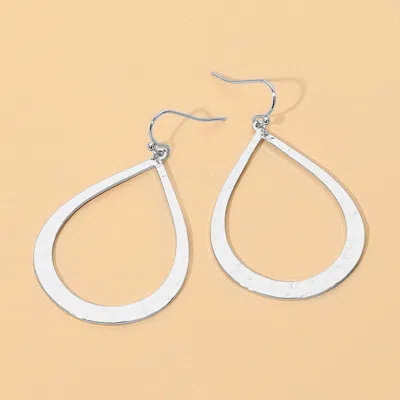 Fashnzfab Hammered Metal Open Teardrop Earrings 1.4" X 2.1" In Multi