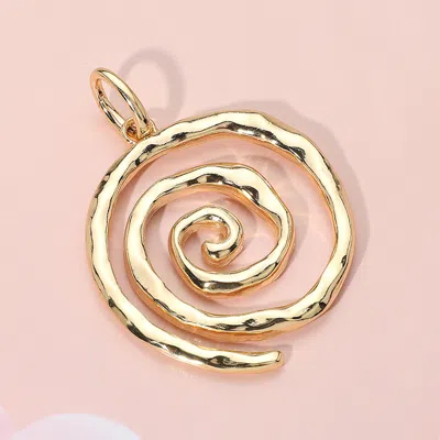 Fashnzfab Hammered Metal Spiral Pendant / Bag Charm In Gold