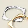 Fashnzfab Hammered Metal Square Hinged Bangle Bracelet Rhodium In Multi