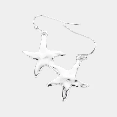 Fashnzfab Hammered Metal Starfish Dangle Earrings In Multi