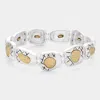 Fashnzfab Hammered Metal Stretch Bracelet Worn Silver In Multi
