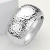 Fashnzfab Hammered Metal Wide Dome Hinged Bangle Bracelet Rhodium In Multi