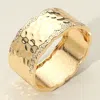 Fashnzfab Hammered Metal Wide Hinged Bangle Bracelet Gold In Gold