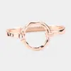 Fashnzfab Hammered Open Metal Circle Hook Bracelet In Multi