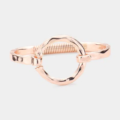 Fashnzfab Hammered Open Metal Circle Hook Bracelet In Multi