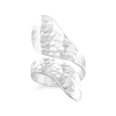Fashnzfab Hammered Spoon Ring In Metallic