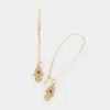 Fashnzfab Hamsa Hand Drop Thread Earrings In Gold
