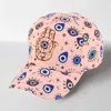 Fashnzfab Hamsa Hand Pointed Evil Eye Pattern Printed Baseball Cap In Pink