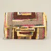 Fashnzfab Handcrafted Raffia Geometric Pattern Clutch Bag / Crossbody Bag In Brown