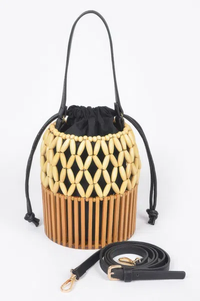Fashnzfab Handmade Bamboo Clutch In Black