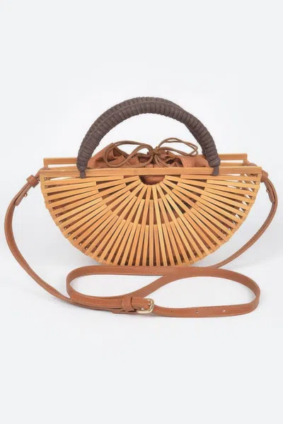 Fashnzfab Handmade Bamboo Clutch In Brown