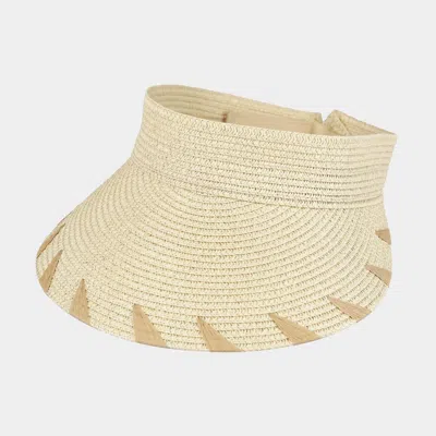 Fashnzfab Handmade Edge Detailed Sun Visor In Sand
