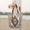 Fashnzfab Handwoven Boho Geometric Aztec Pattern Tote Bag In Multi