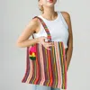Fashnzfab Handwoven Striped Boho Tote Bag In Multi