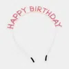 Fashnzfab Happy Birthday Crystal Rhinestone Headband In Pink