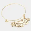 Fashnzfab Happy Camper Message Metal Car Tree Charm Bracelet Antique Gold In Silver