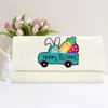 Fashnzfab Happy Easter Message Carrot Bunny Car Seed Beaded Clutch / Crossbody Bag In Multi