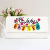 Fashnzfab Happy Easter Message Carrot Bunny Pointed Seed Beaded Clutch / Crossbody Bag In Multi