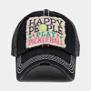Fashnzfab Happy People Play Pickleball Message Vintage Baseball Cap In Black