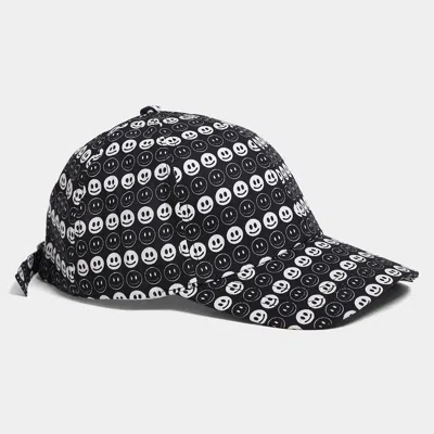 Fashnzfab Happyface Baseball Cap In Black