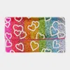 Fashnzfab Heart Accented Rainbow Striped Beaded Clutch / Crossbody Bag In Multi