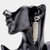 Fashnzfab Heart Accented Rhinestone Fringe Earrings In Gold