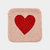 Fashnzfab Heart Accented Seed Beaded Square Crossbody Bag In Pink