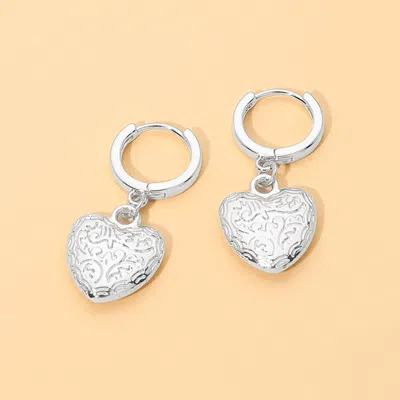 Fashnzfab Heart Charm Drop Dangle Huggie Hoop Earrings In Multi