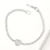 Fashnzfab Heart Cz Stone Accent Tennis Bracelet Clear, Silver In Multi