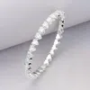 Fashnzfab Heart Cz Stone Cluster Embellished Adjustable Evening Bracelet In Metallic