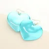 Fashnzfab Heart Dangle Earrings In Blue