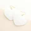 Fashnzfab Heart Dangle Earrings In White