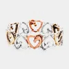 Fashnzfab Heart Detailed Metal Stretch Bracelet In Multi