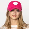 Fashnzfab Heart Embroidered Baseball Cap In Pink