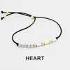Fashnzfab Heart Message Morse Code Adjustable Cinch Pull Tie Bracelet Black, Two Tone In Multi