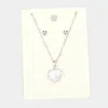 Fashnzfab Heart Pendant Necklace In Metallic