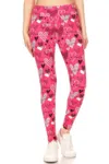 Fashnzfab Yoga Band Buttery Soft Print Leggings In Multi