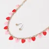 Fashnzfab Heart Sequin Station Necklace In Gold